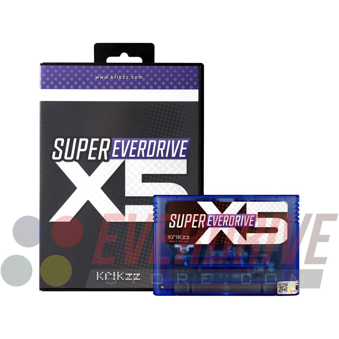 Super Everdrive X5 - Frosted Blue by Krikzz for SNES or Super Famicom