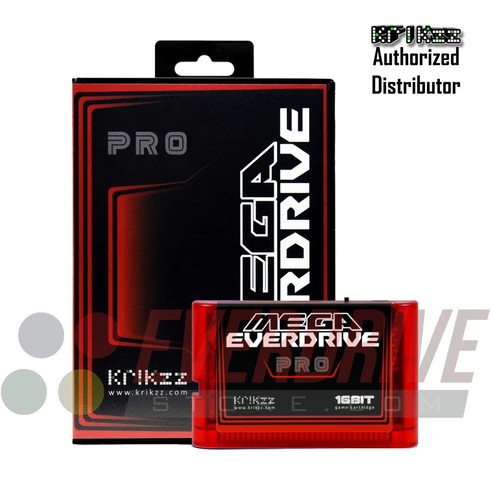 Mega Everdrive PRO - Frosted Red by Krikzz for Genesis or Mega Drive Krikzz