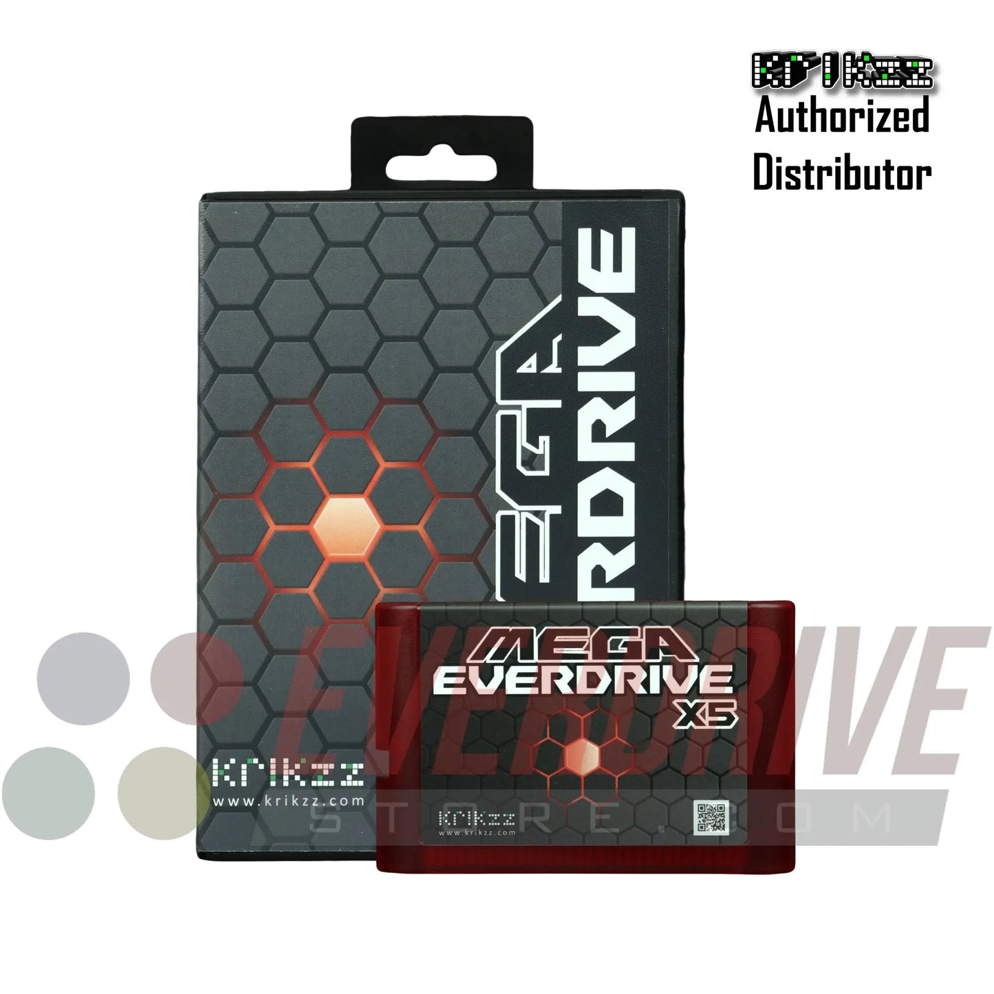 Mega Everdrive X5 - Frosted Red by Krikzz for Genesis or Mega Drive KRIKzz