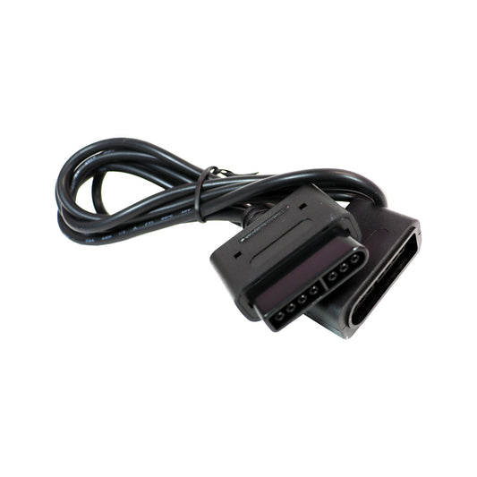 Controller Extension Cable Cord Black 6 Feet for SNES or Super Famicom . Pqt of 2